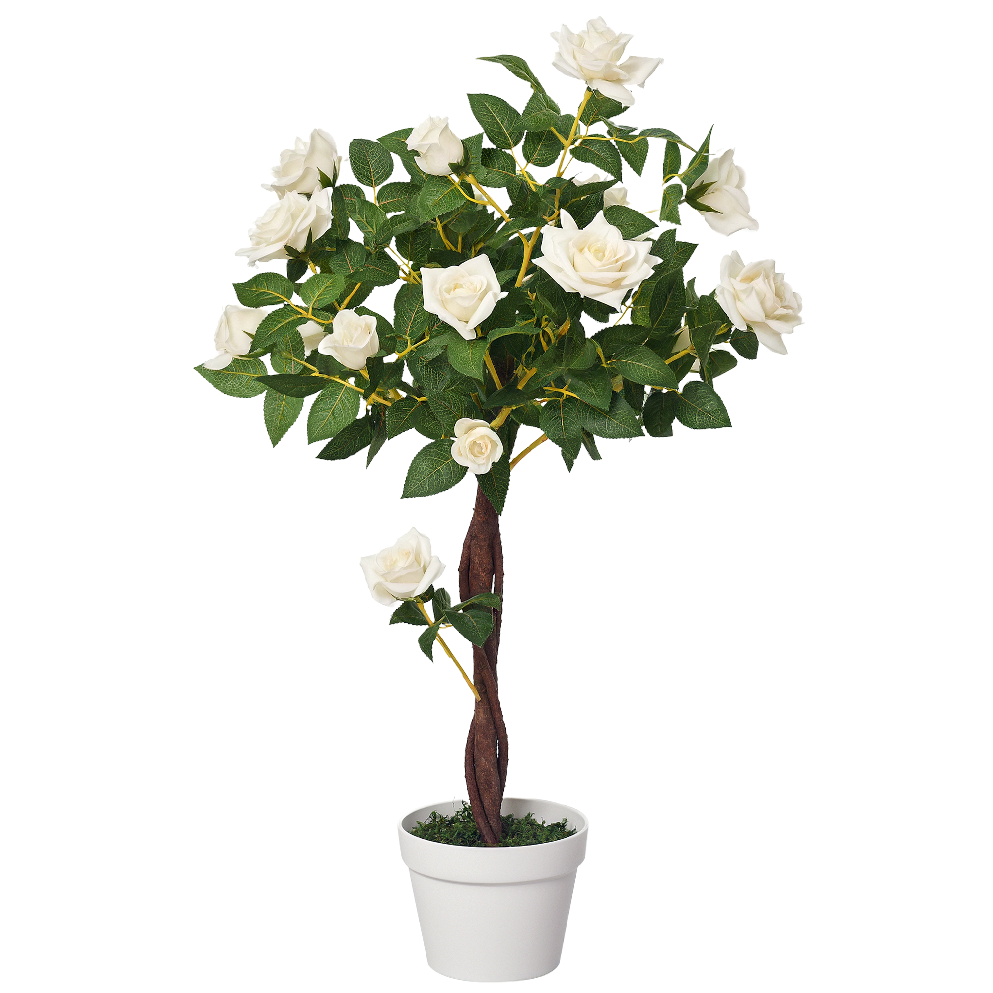 Outsunny Planta Artificial de Camelia 90 cm Árbol Artificial en Maceta Decorativa Anti-UV para Interior y Exterior Hogar Salón Oficina Ø18x90 cm Verde