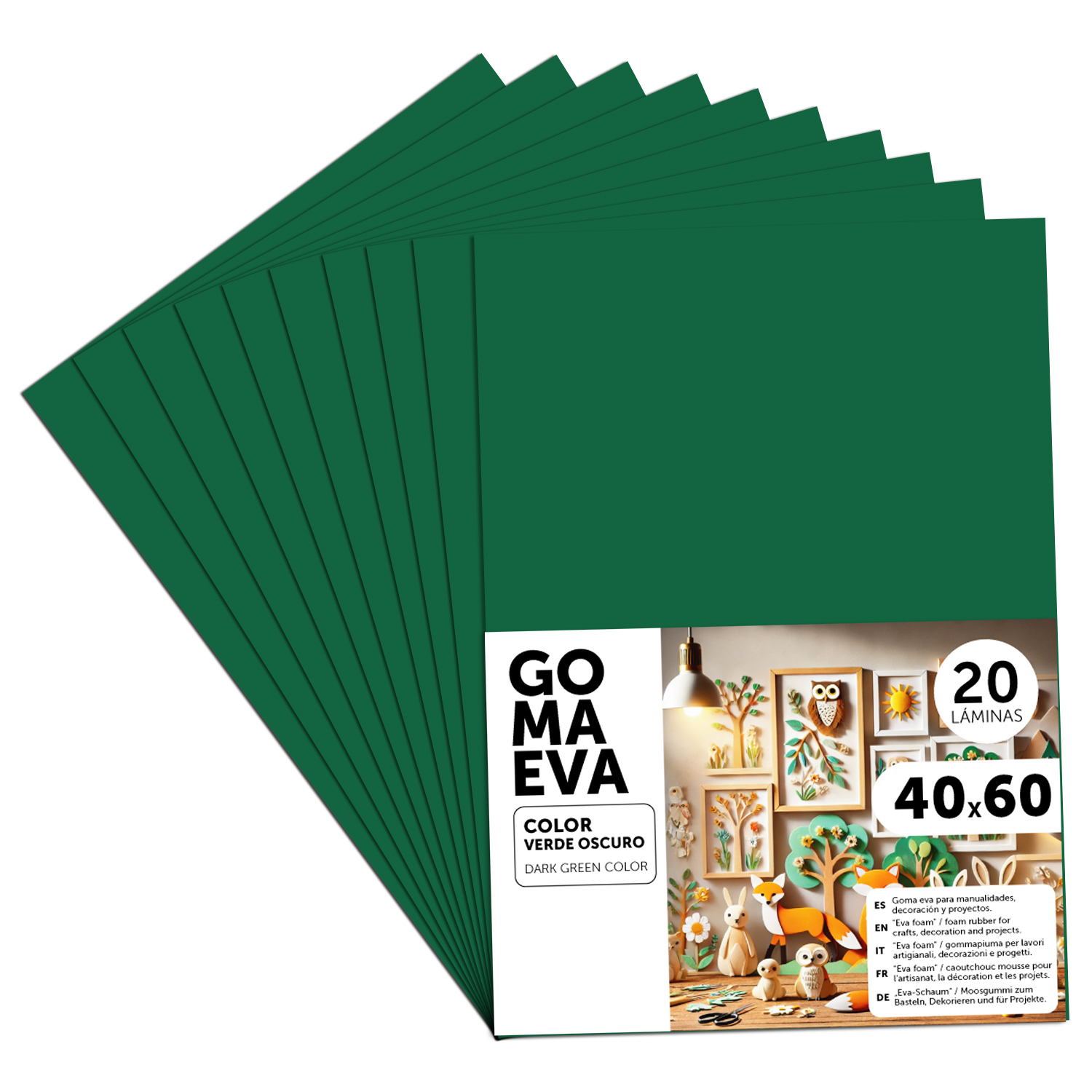 Goma Eva para Manualidades, Goma Espuma de Colores para Proyectos Creativos, Ideales para Artes y Manualidades, uso Escolar, Profesional o Artístico 40x60cm - m-office