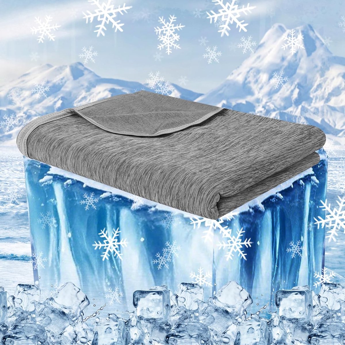 Manta refrescante de 150x200cm - Edredón refrescante - Edredón fino de algodón para verano - Manta refrescante - Absorbente, fresca y transpirable - Manta auto-refrescante - Manta de verano - Manta para sala de estar, manta para sofá, manta de viaje - Gri