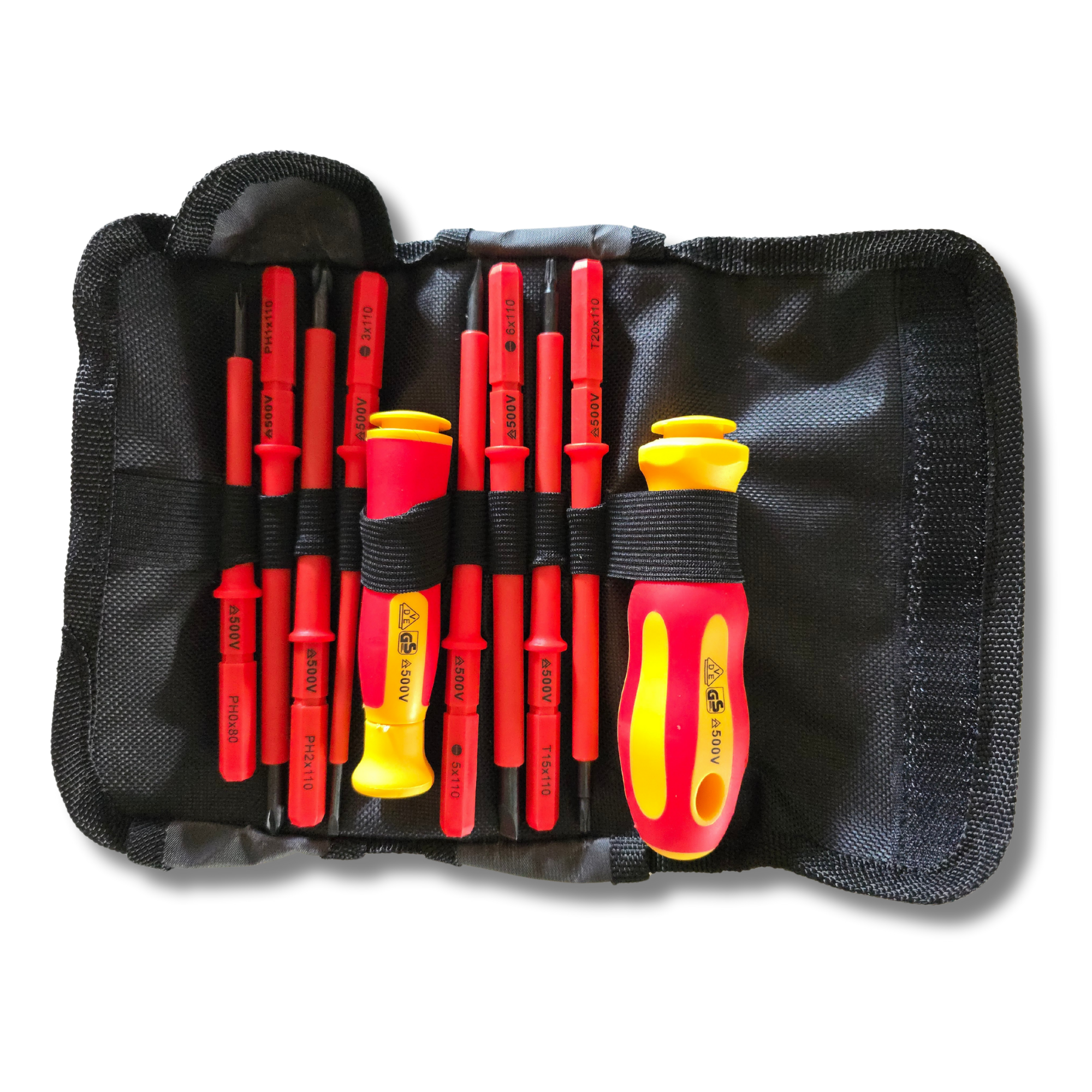 Set de Destornilladores Electricista 10 Piezas + estuche