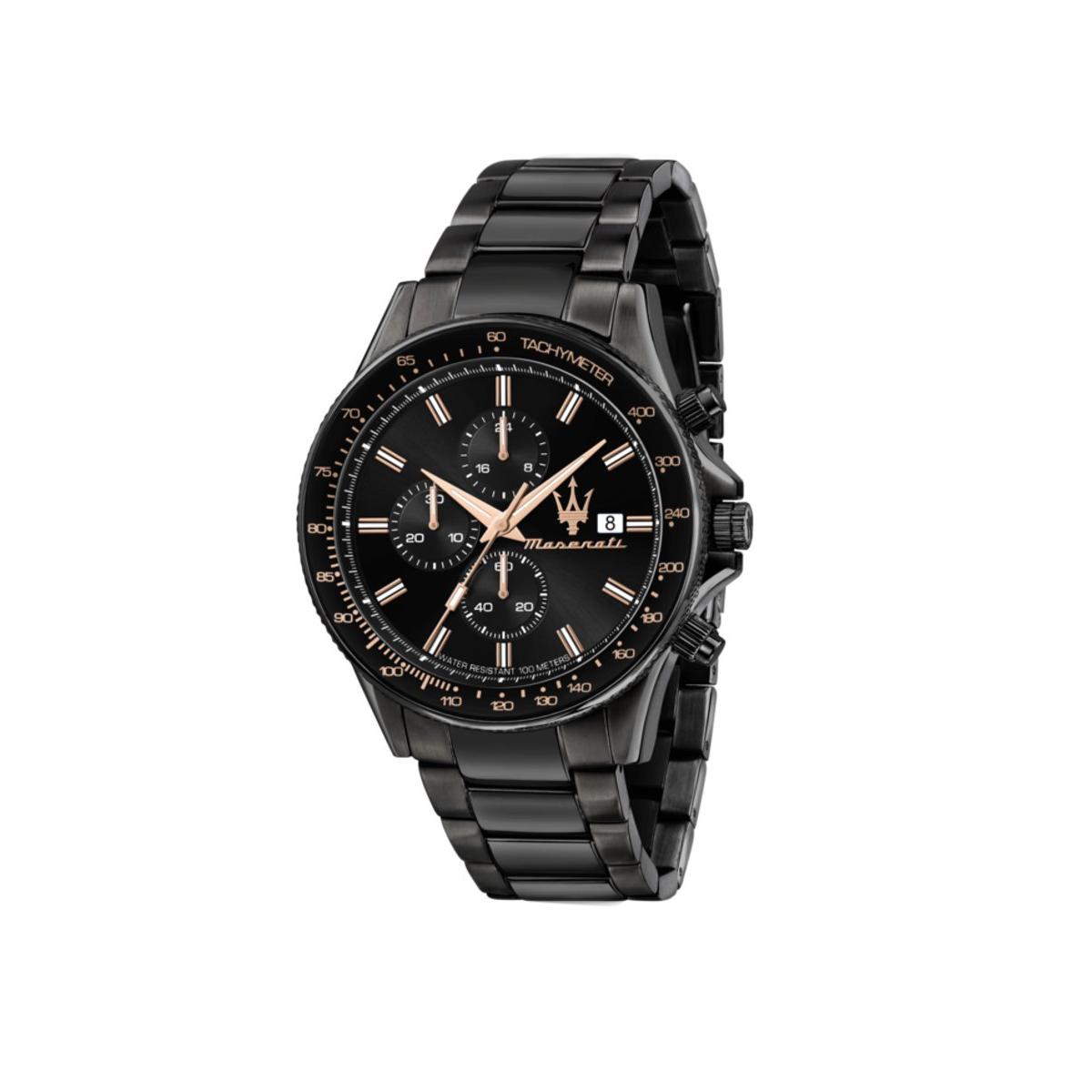Maserati Reloj Hombre Caja De Acero Pulsera Acero De Color Negro Resistente Al Agua 10 Atm R8873640011