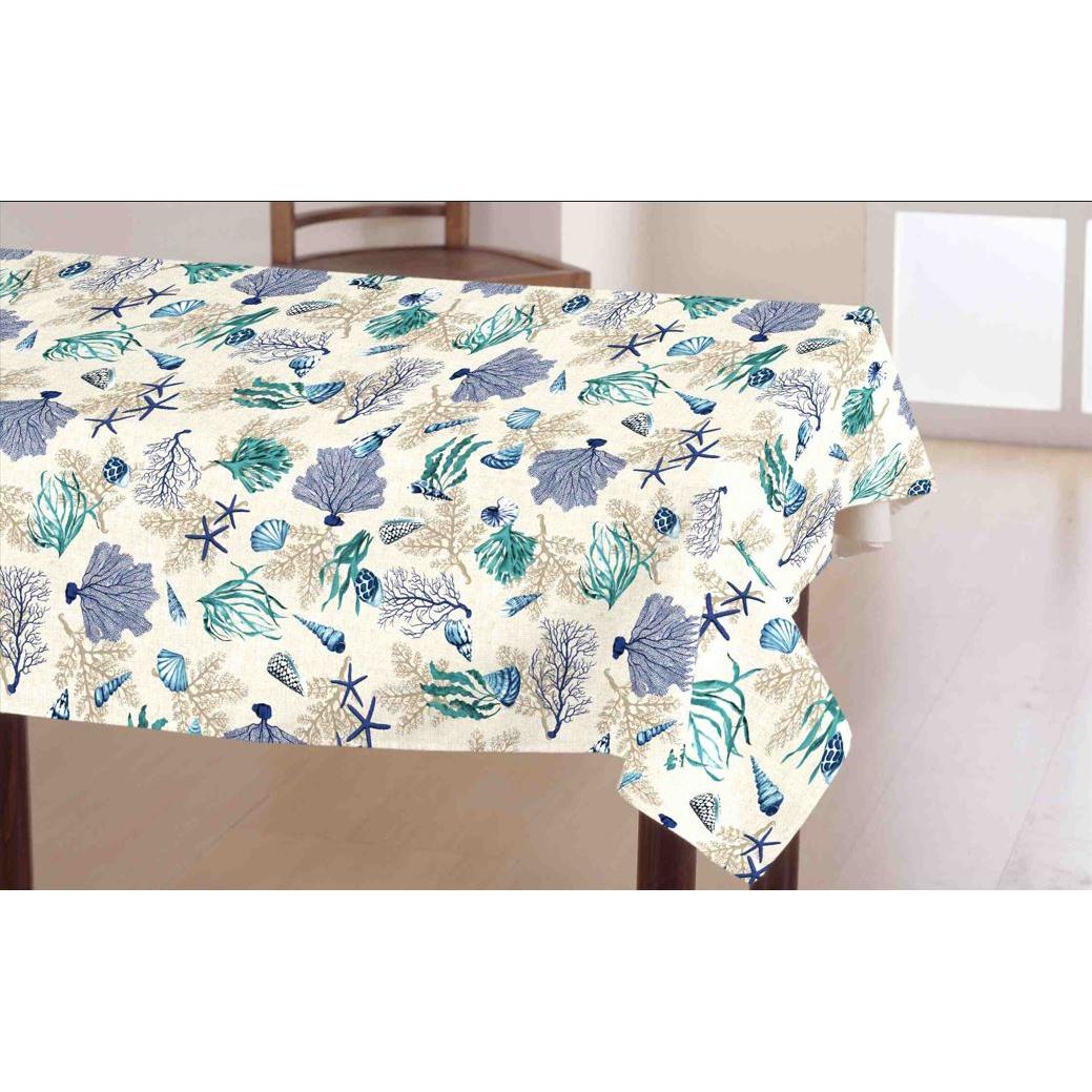 Mantel Hulehule Tex - Resinado Teflón Arrecife Azul Anti manchas Resistente al Agua Diseño Innovador Fácil Limpieza