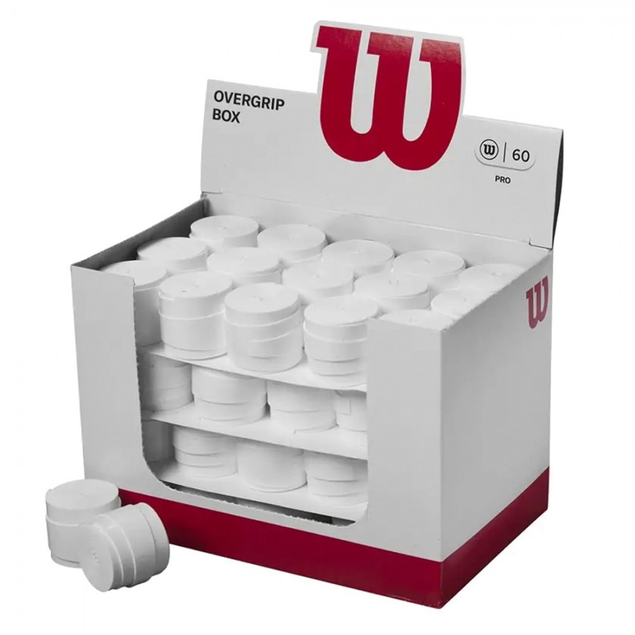Caja Wilson Pro Padel lisos comfort pro Blanco 60 unidades  Overgrips