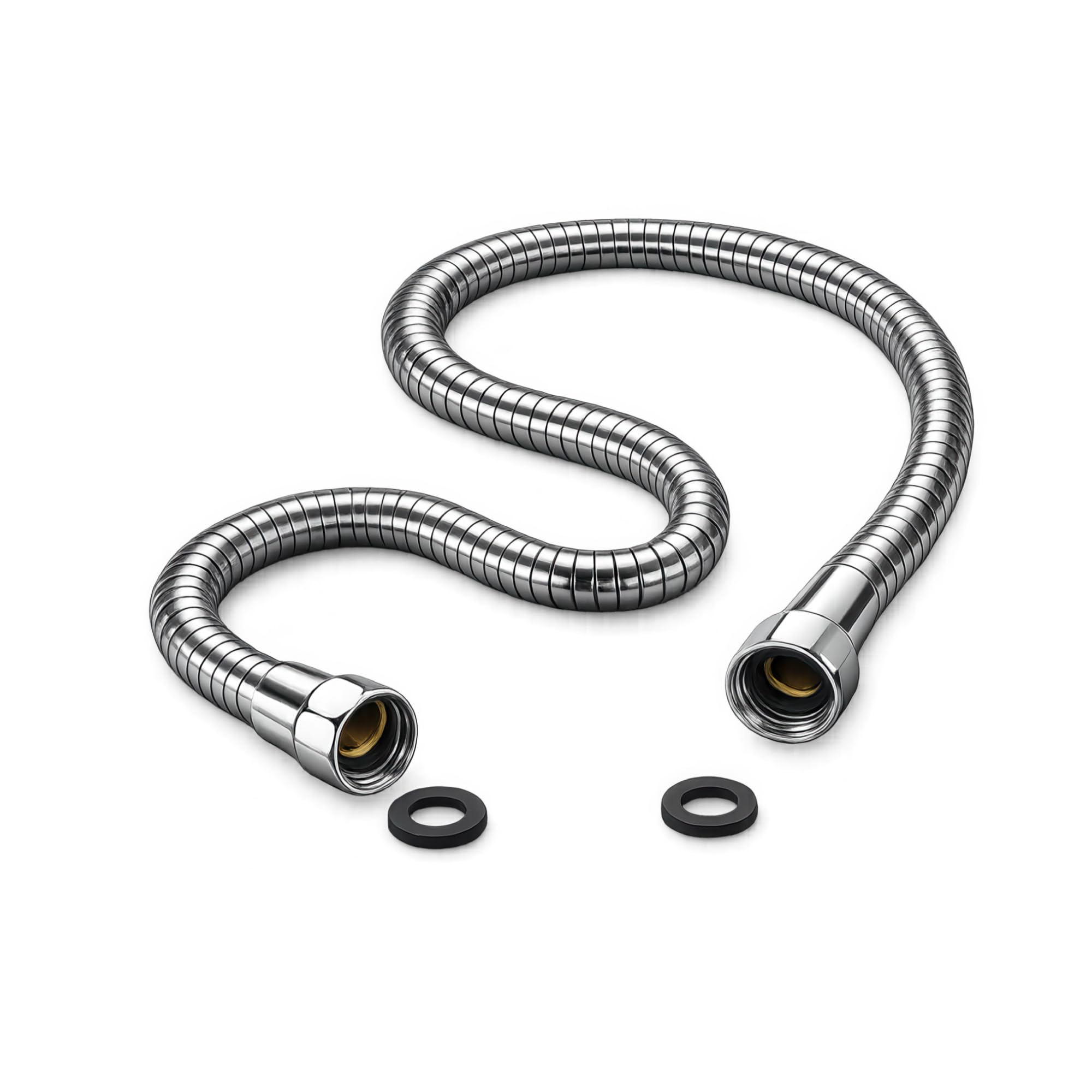 Manguera de Ducha Flexo Acero Inoxidable 50 cm Antitorsion Conexion Universal G1/2 Manguera Corta para Grifo Ducha de Mano Baño Columna Cabina Recambio Antifugas Resistente Corrosion - Fluvia