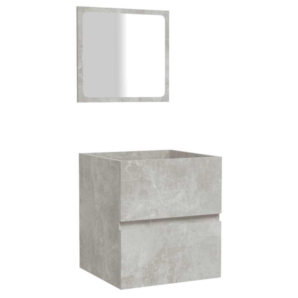 vidaXL Armario de baño con espejo madera de ingeniería gris hormigón