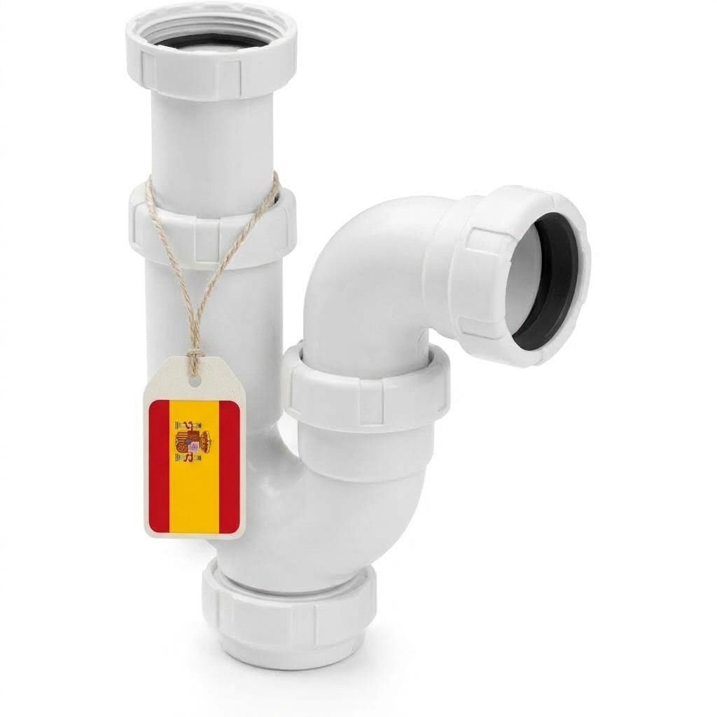 Sifon Curvo Extensible para Lavabo Fregadero y Cocina 1 1/2 Pulgadas Ø40 mm con Reducción Ø32 mm Sifón Antiolor Antifugas de Instalación Fácil y Alta Resistencia,FLUVIA