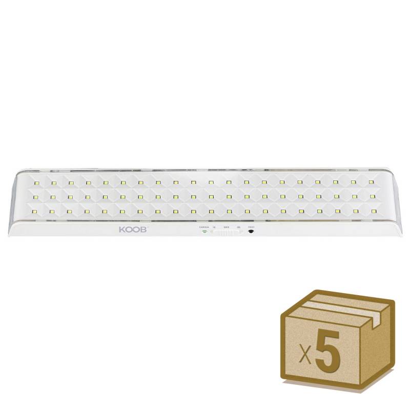 LEDBOX Pack 5 x Luz de emergencia Led EMERLUX F715, No permanente, Blanco frío. Iluminación interior LED, Luces de emergencia led