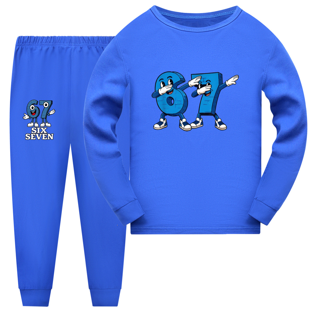 TK Conjunto De Pijamas Para Niños Y Niñas De 6-7 Años Con Estampado De Ropa Adecuado Para Adolescentes Chicos Y Chicas Deporte Estilo 2 Piezas Camiseta Y Pantalones Manga Larga