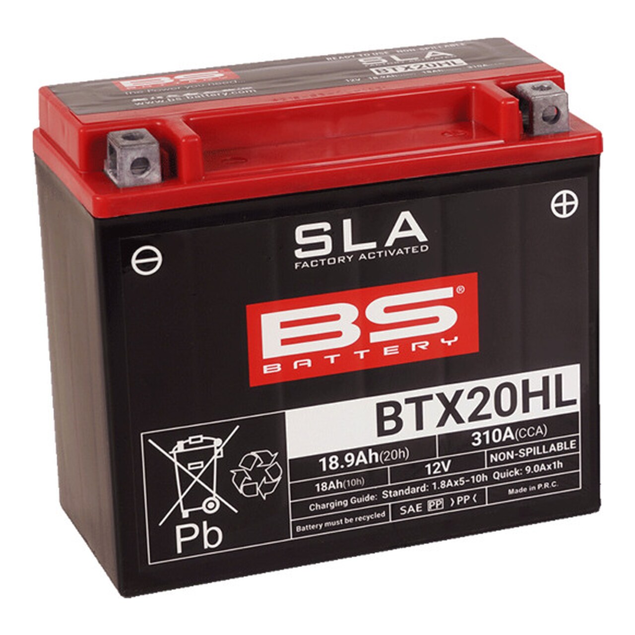 Batería De Moto Sellada Precargada Activada Sla Btx20hl 12V 246650245