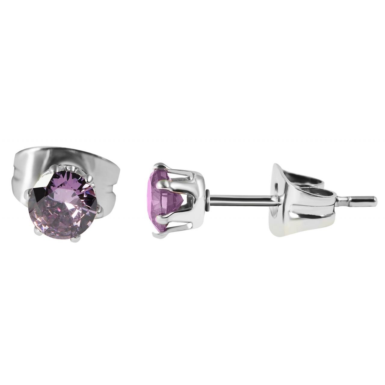 Akzent® Pendientes "Kye" em Aço Inoxidável com Zircônia Ø 3 mm - 004