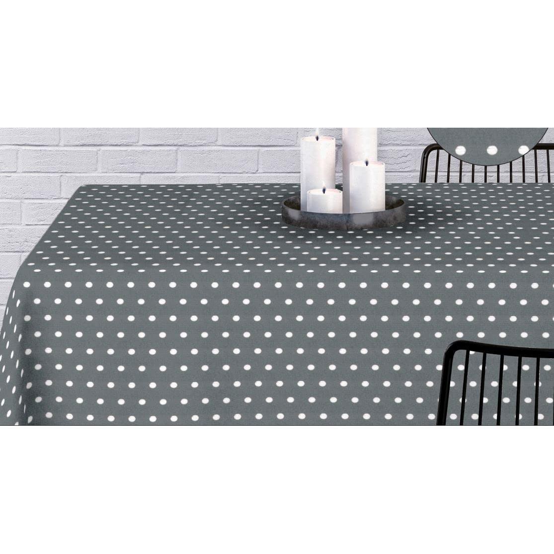 Hulehule Tex Mantel Antimanchas, Impermeable, Estampado Lunares Blancos - Van GOHG