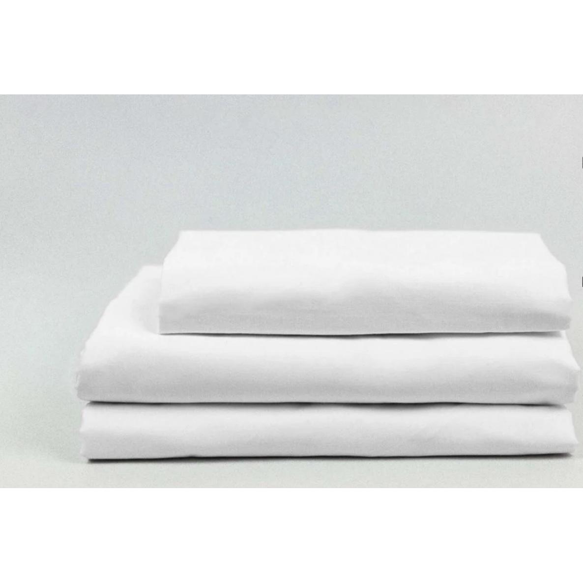 Juego de Sábanas Blancas 100% Algodón Suave y Transpirable | Alta Durabilidad, Bajera Ajustable y Fundas de Almohada Incluidas Burrito Blanco