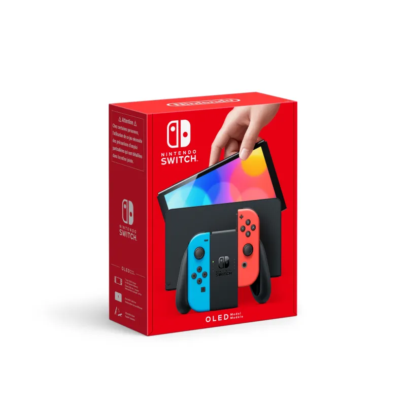 NUEVA CONSOLA NINTENDO SWITCH (VERSIÓN OLED) MANDOS COLOR AZUL NEÓN/ROJO