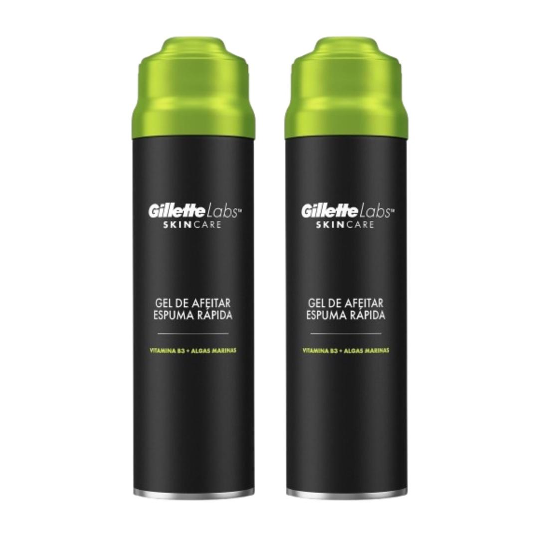 GilletteLabs gel de afeitar con espuma rápida, refresca para calmar y protege contra la irritación del afeitado, de fácil aclarado, 198 ml