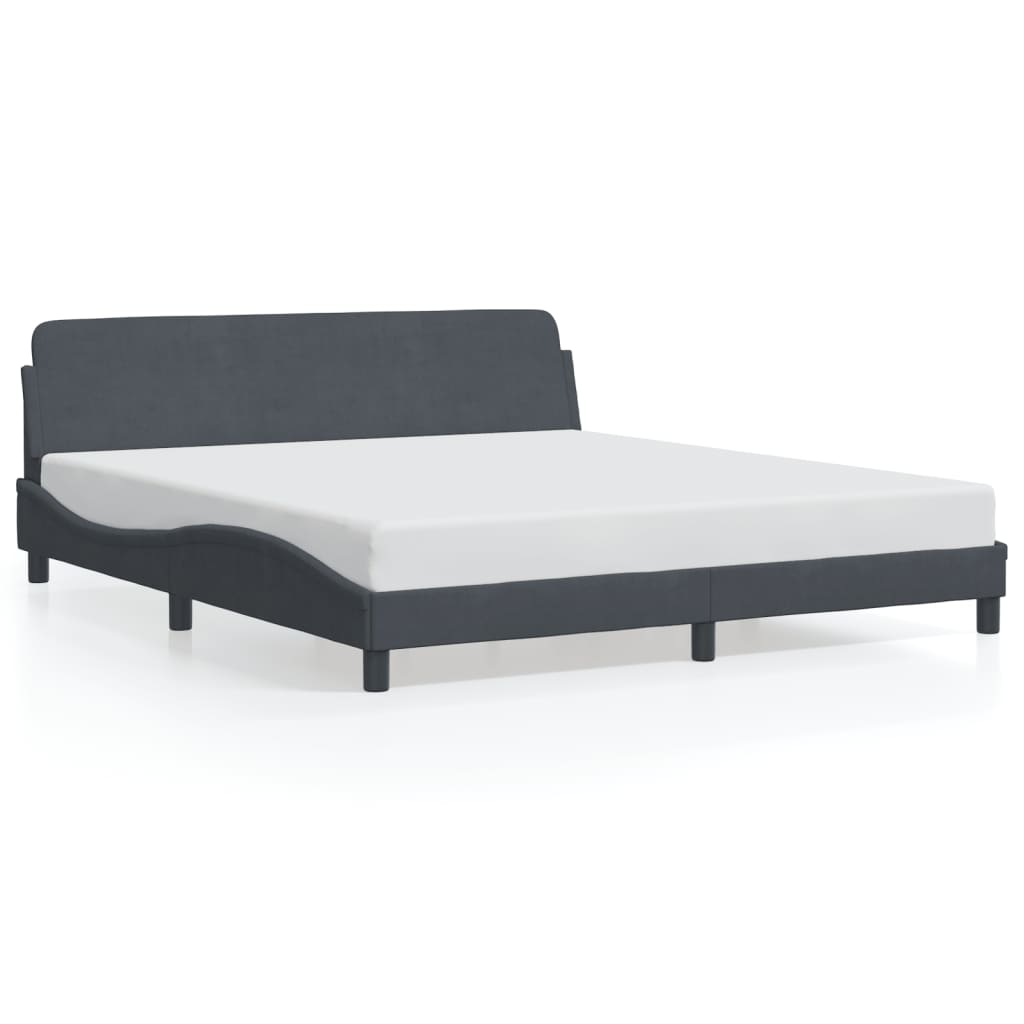 vidaXL Estructura de cama Dover terciopelo gris oscuro 180x200cm