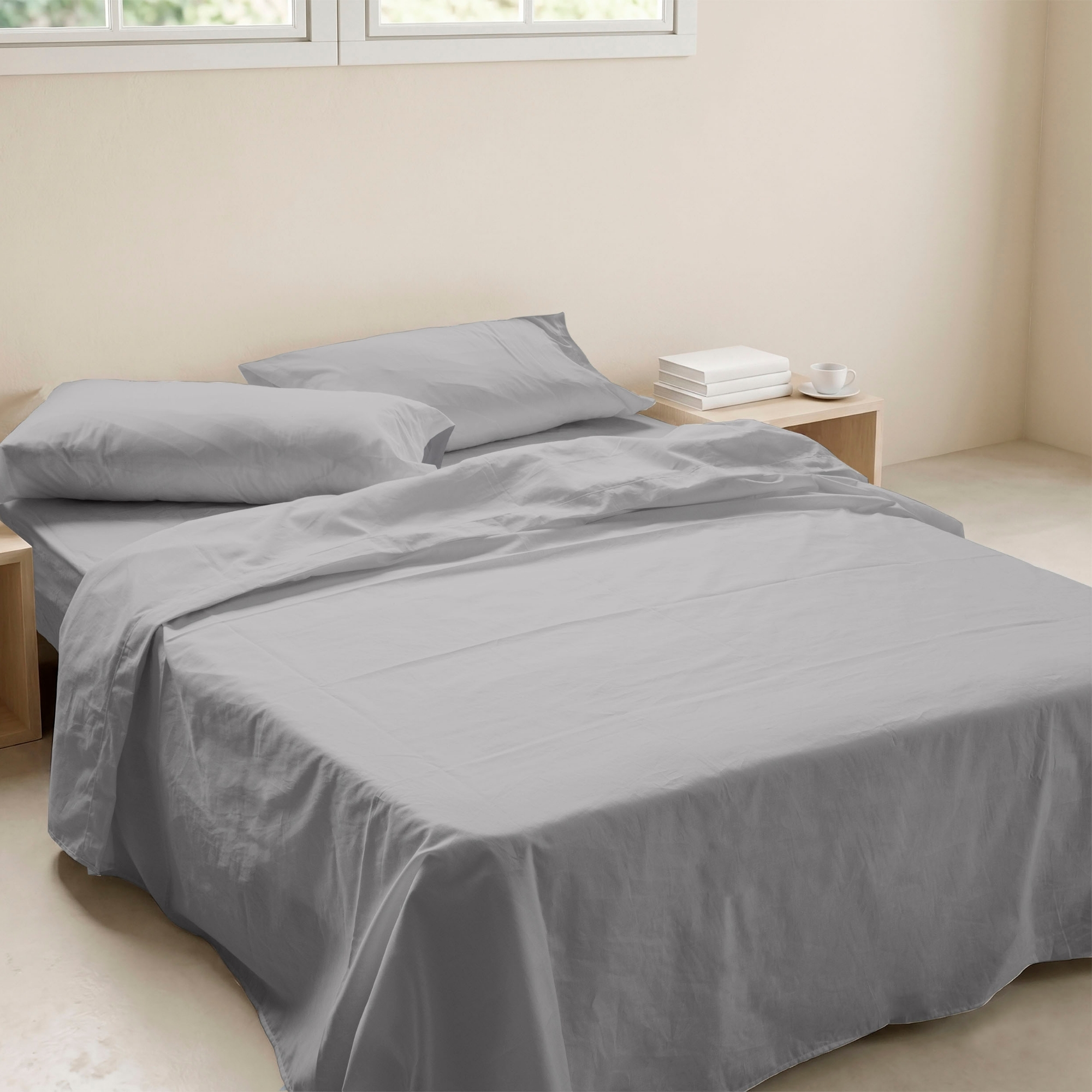 ICEHOME - Juego de Sábanas Liso 3/4 Piezas 100% Microfibra - Tacto Suave y Sin Plancha - Incluye Sábana Encimera, Sábana Bajera y 1 o 2 Fundas de Almohada - Cama 90/105/135/150/180