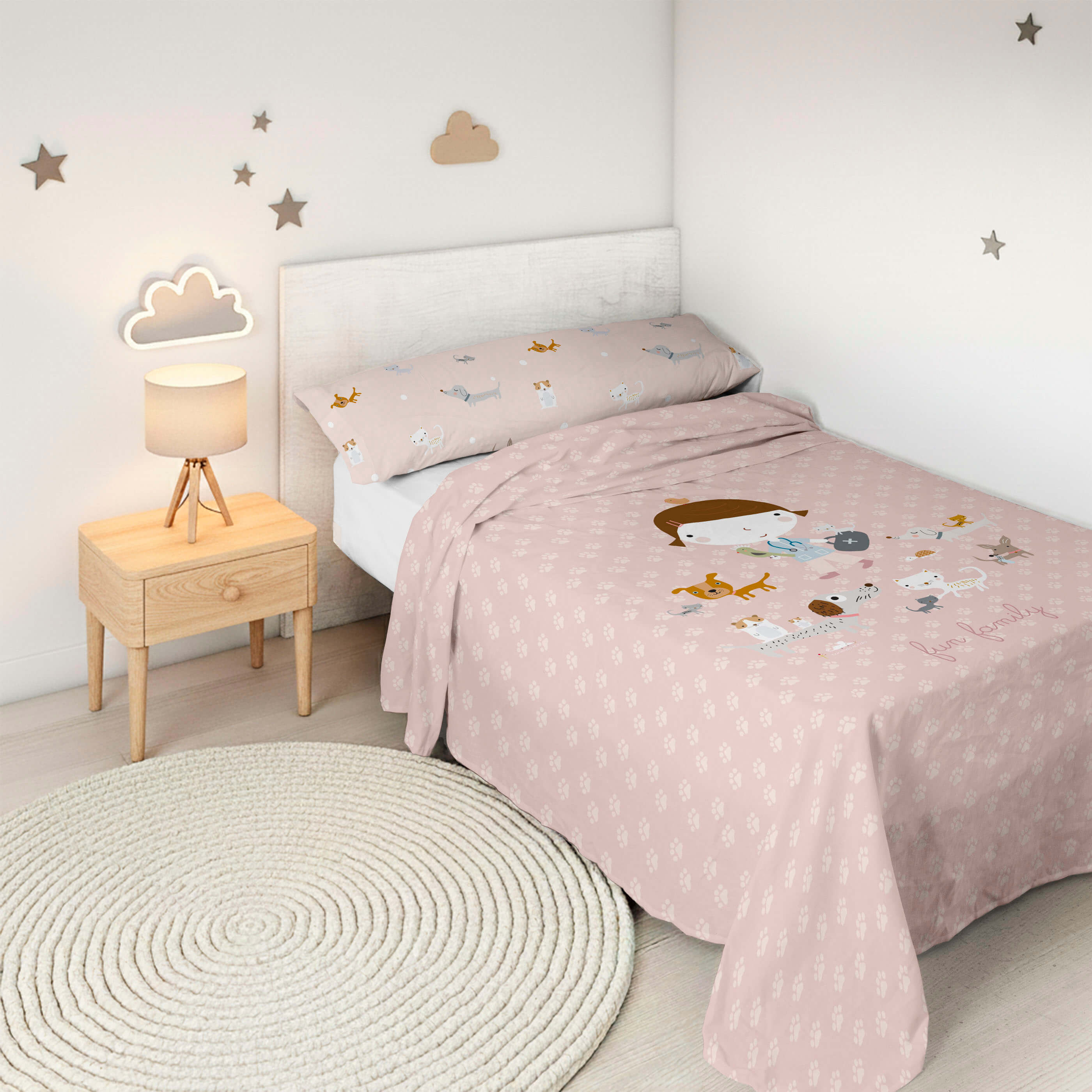HACIENDO EL INDIO - Juego de Sábanas Infantil Estampado 2 Piezas 100% Algodón Extrasuave - Set de 2 Piezas Incluye Encimera y 1 Funda de Almohada - Cama 90/105 cm - Fabricado en España