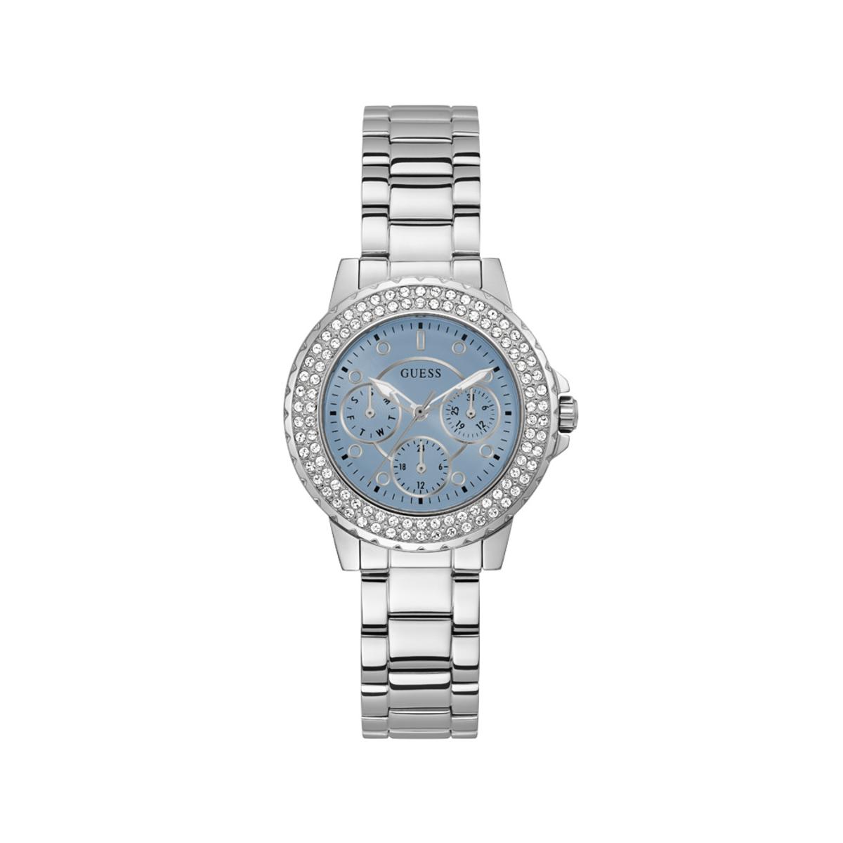 Guess Reloj Mujer Caja De Acero Pulsera Acero De Color Plata Resistente Al Agua 3 Atm Gw0410l1