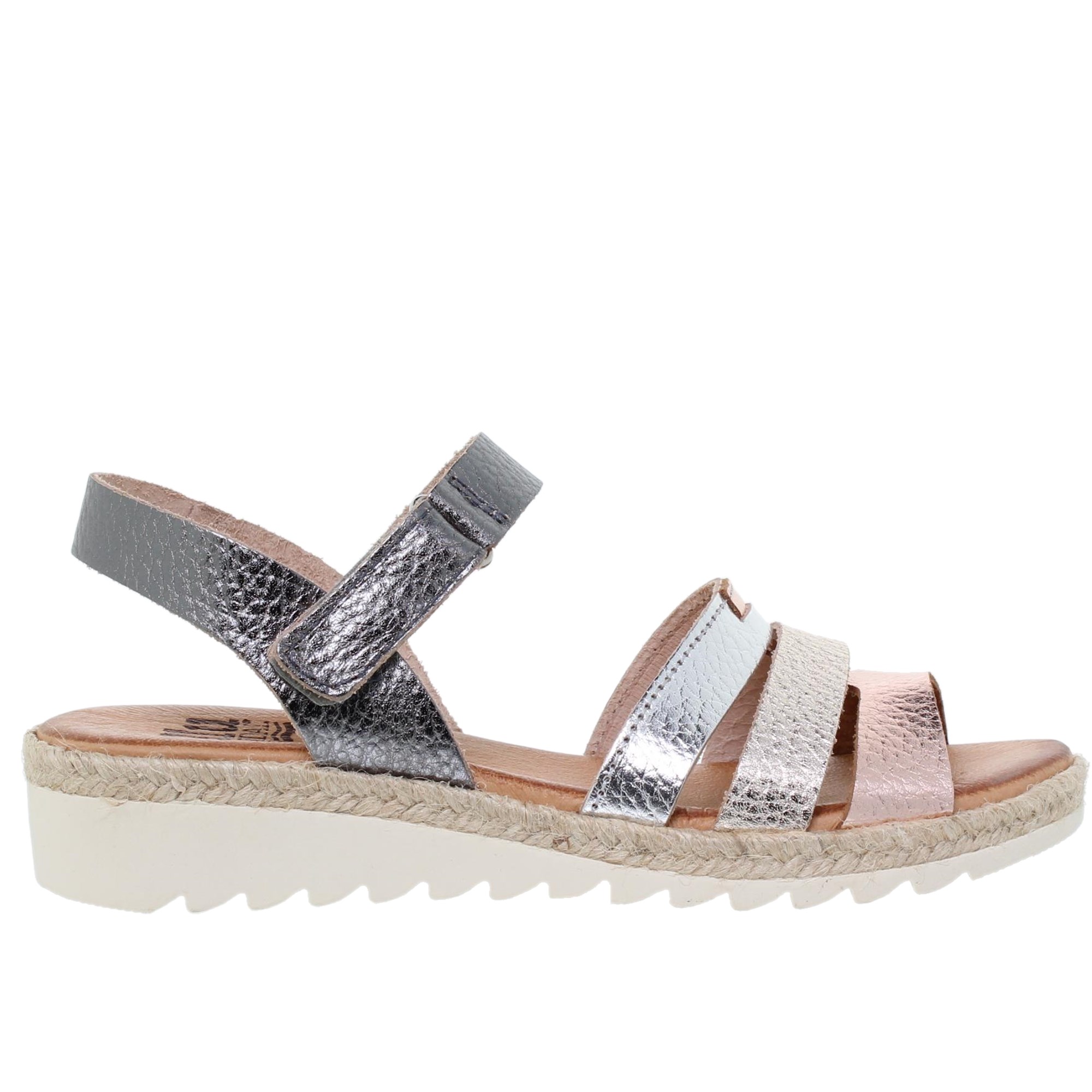 Sandalia Tiras Mujer piel Metal Blusandal 2898BLU - Fabricadas en España