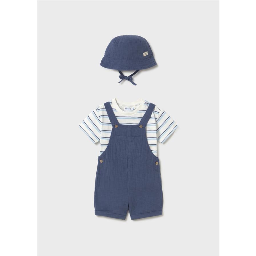 Mayoral - Conjunto peto Bambula de 3 piezas para niño, ropa infantil cómoda y elegante ideal para el día a día