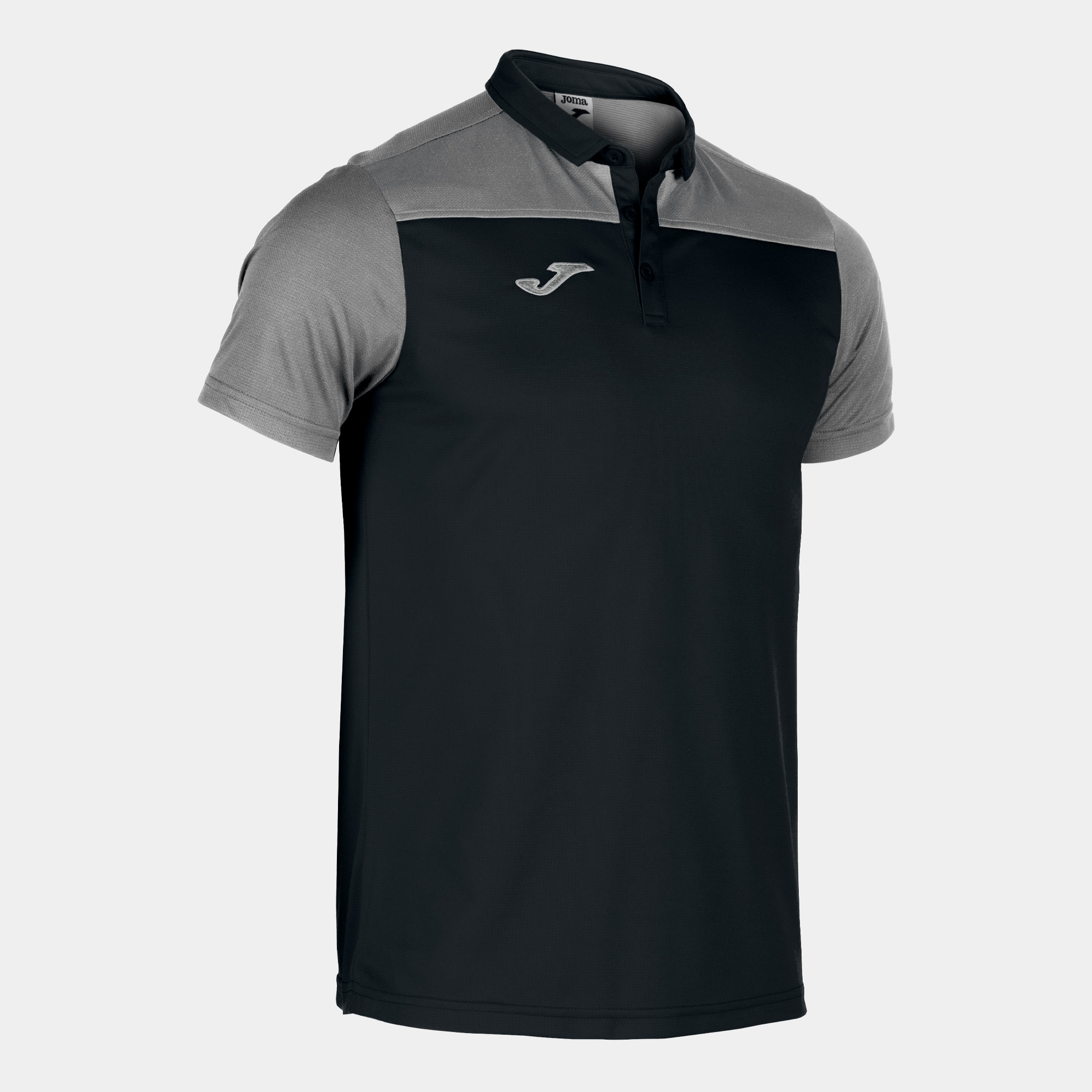 JOMA POLO MANGA CORTA HOBBY II NEGRO GRIS Talla XS Niño Junior