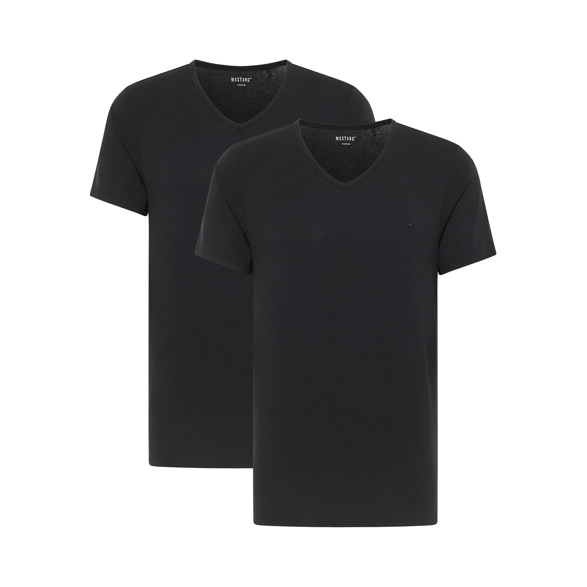 MUSTANG camisetas para hombre, paquete de 2 - Amado, algodón, Single Jersey, cuello en V Style Amado 2-Pack