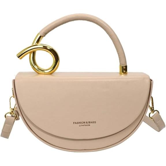 Monederos semicirculares para mujer, elegante bolso de hombro de piel sintética, bolso cruzado elegante