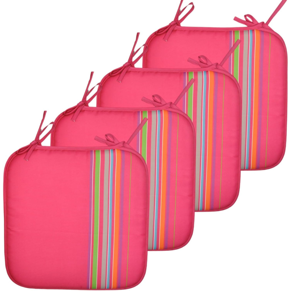 Cojines Acolchados para sillas de Cocina, cojin para terraza, jardín, balcón, Comedor. Tamaño 38x38cm. (Rojo 4 Pzas) COSHANO