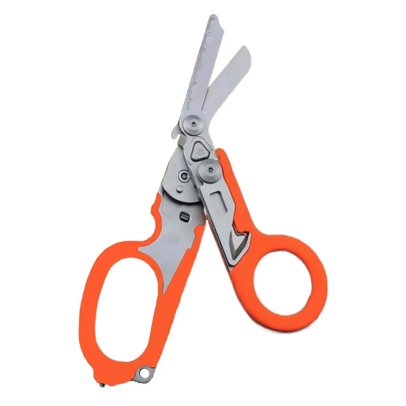 TK Tijeras De Emergencia Médica Plegables 6 En 1 Kit De Primeros Auxilios Para Supervivencia Al Aire Libre Herramienta EDC Con Funda Accesorio