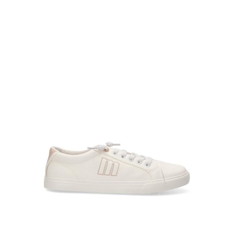 Zapatillas Basico Mustang - Mujer - Suela Plana - Modelo 60615 - Color Blanco