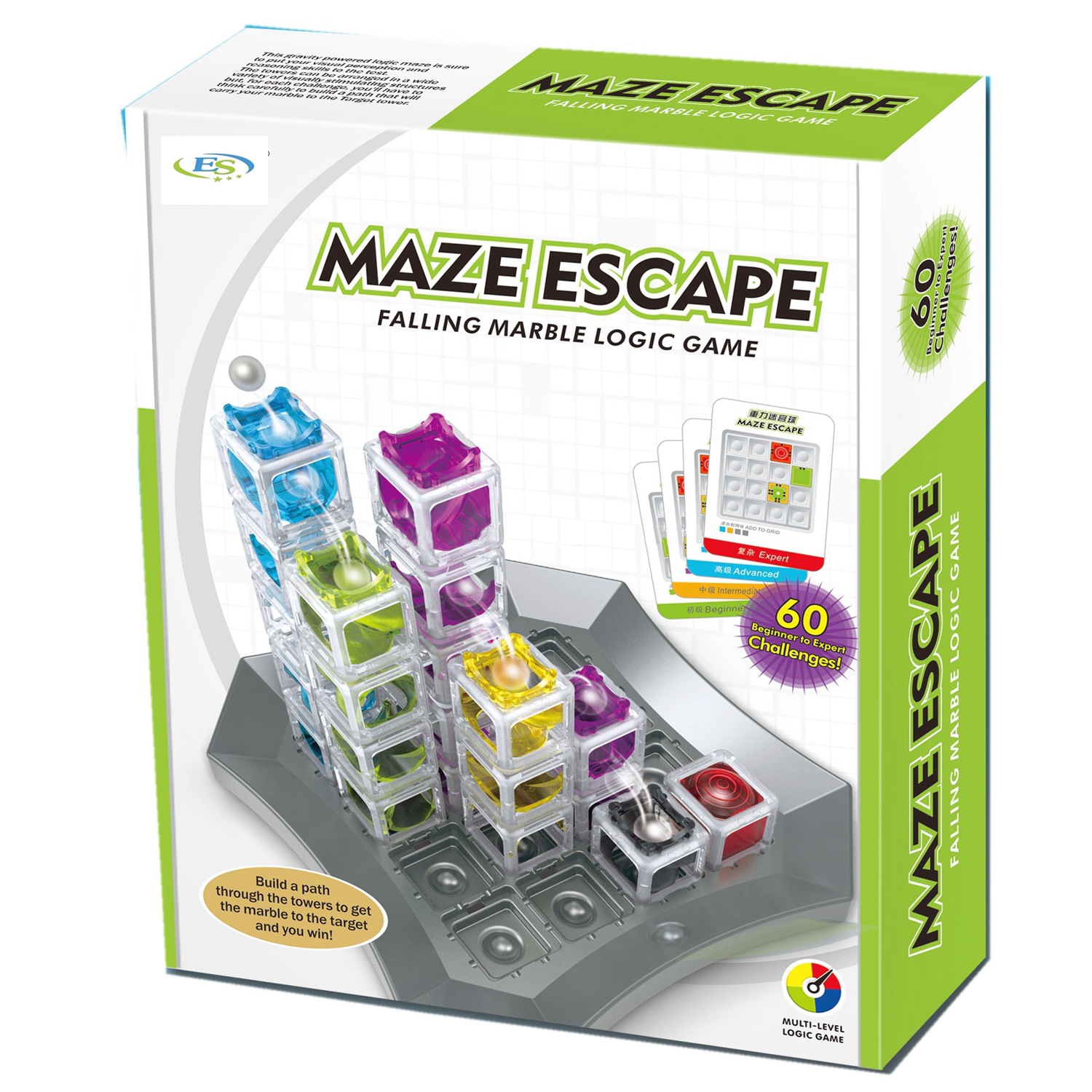 DAM. Maze Escape juego de habilidad e inteligencia 3D. 60 niveles en 4 categorías desde principiante a experto. 24x6x26cm