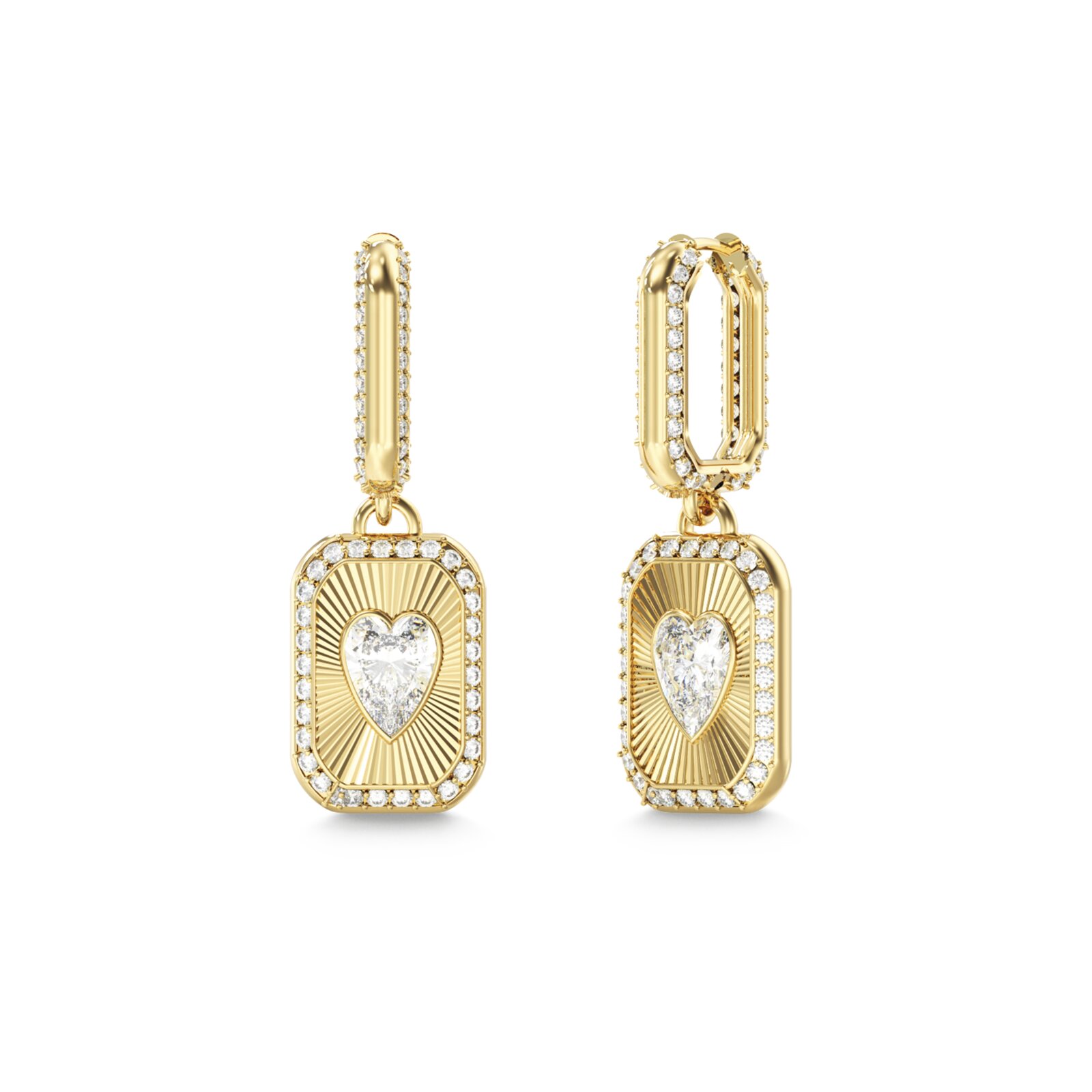 Guess Pendientes Mujer Crystal Love De Acero Dorado Jube06354jwygt-u
