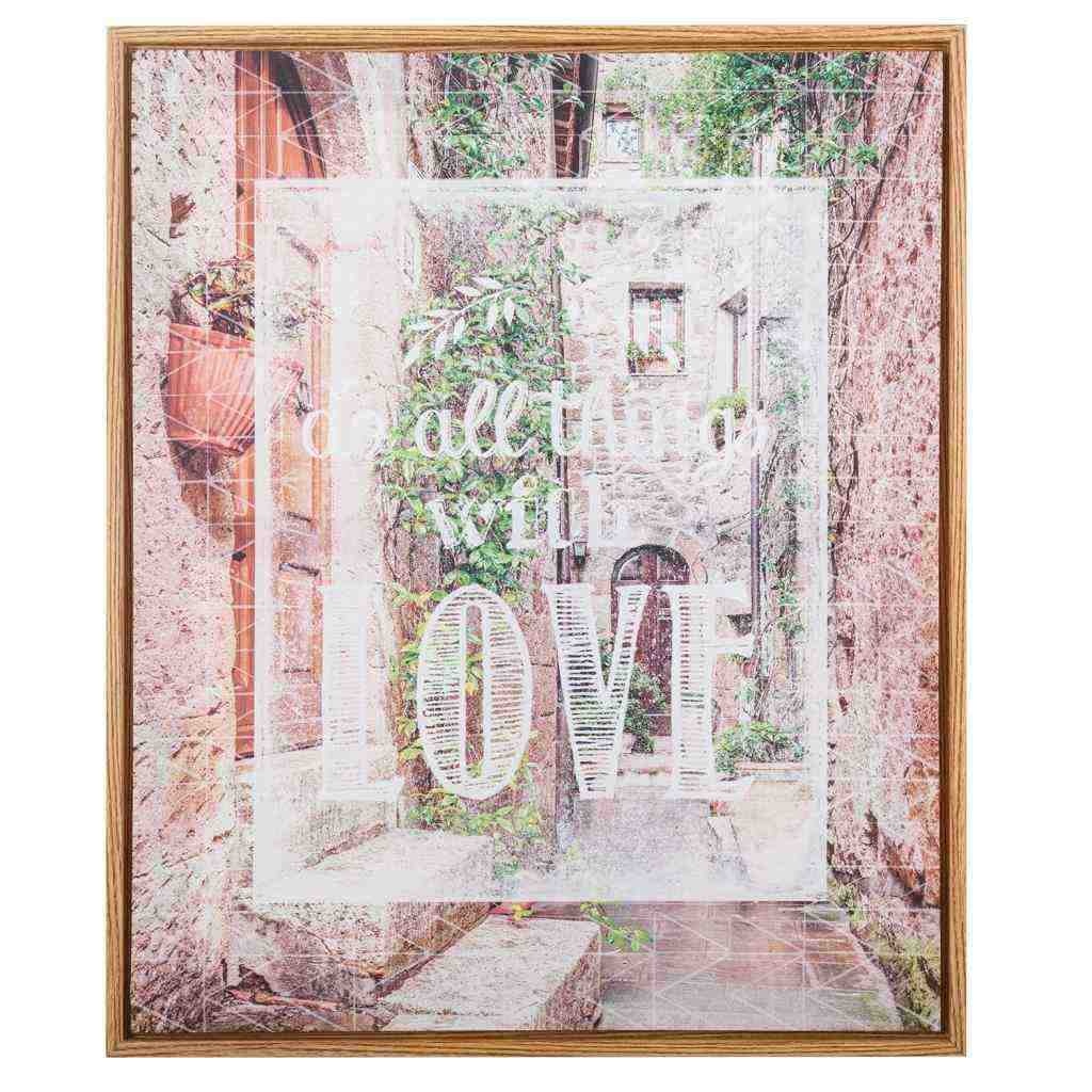 Wonderlust Deco - Cuadro de canvas impreso con marco 50x60x4 Multicolor 50X60X4 h cm
