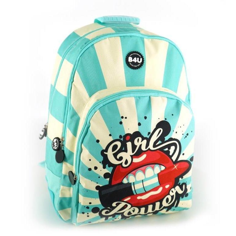 Bolsos Hf Mochila Gr Cantoneras De Goma B4U Lips 41Cm - Producto Oficial - Producto Escolar - Niños y Niñas - Alta Calidad