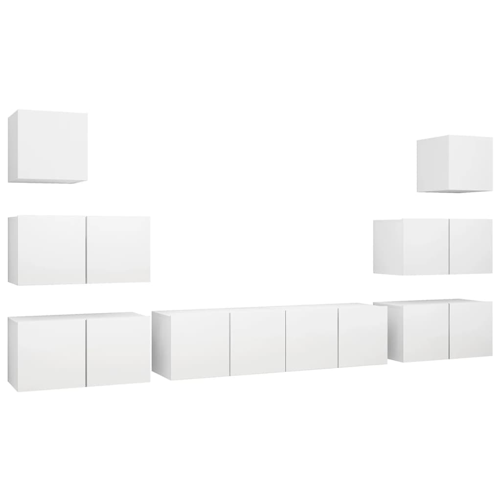 vidaXL Muebles de salón 8 piezas madera de ingeniería con 60x30x30 cm, Mueble de Salon, Mueble TV, Mueble TV salon, Mesa de TV, Mueble tele