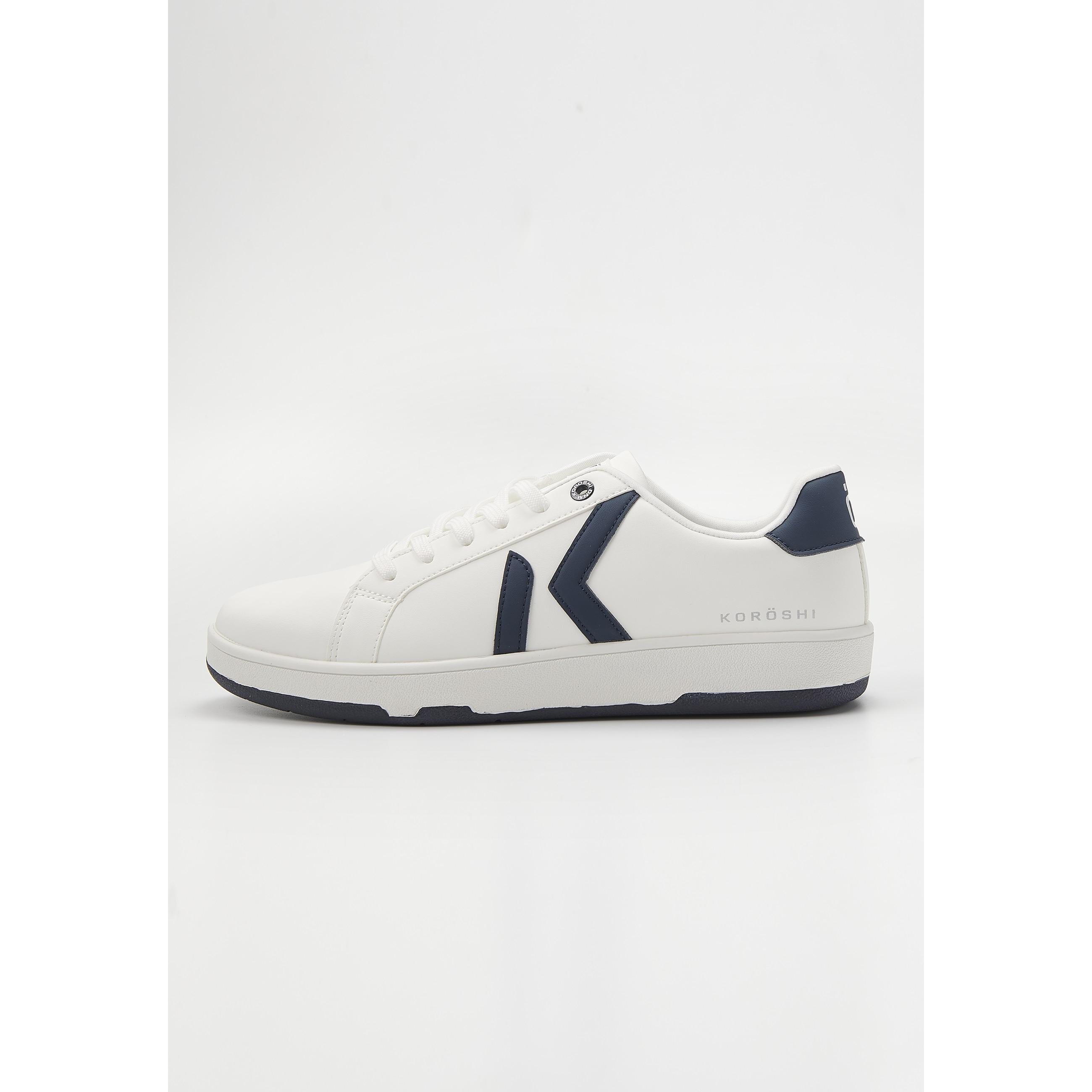 Koroshi - Zapatillas sneaker Koroshi para hombre de piel sintética con logo lateral y cordones, estilo urbano casual