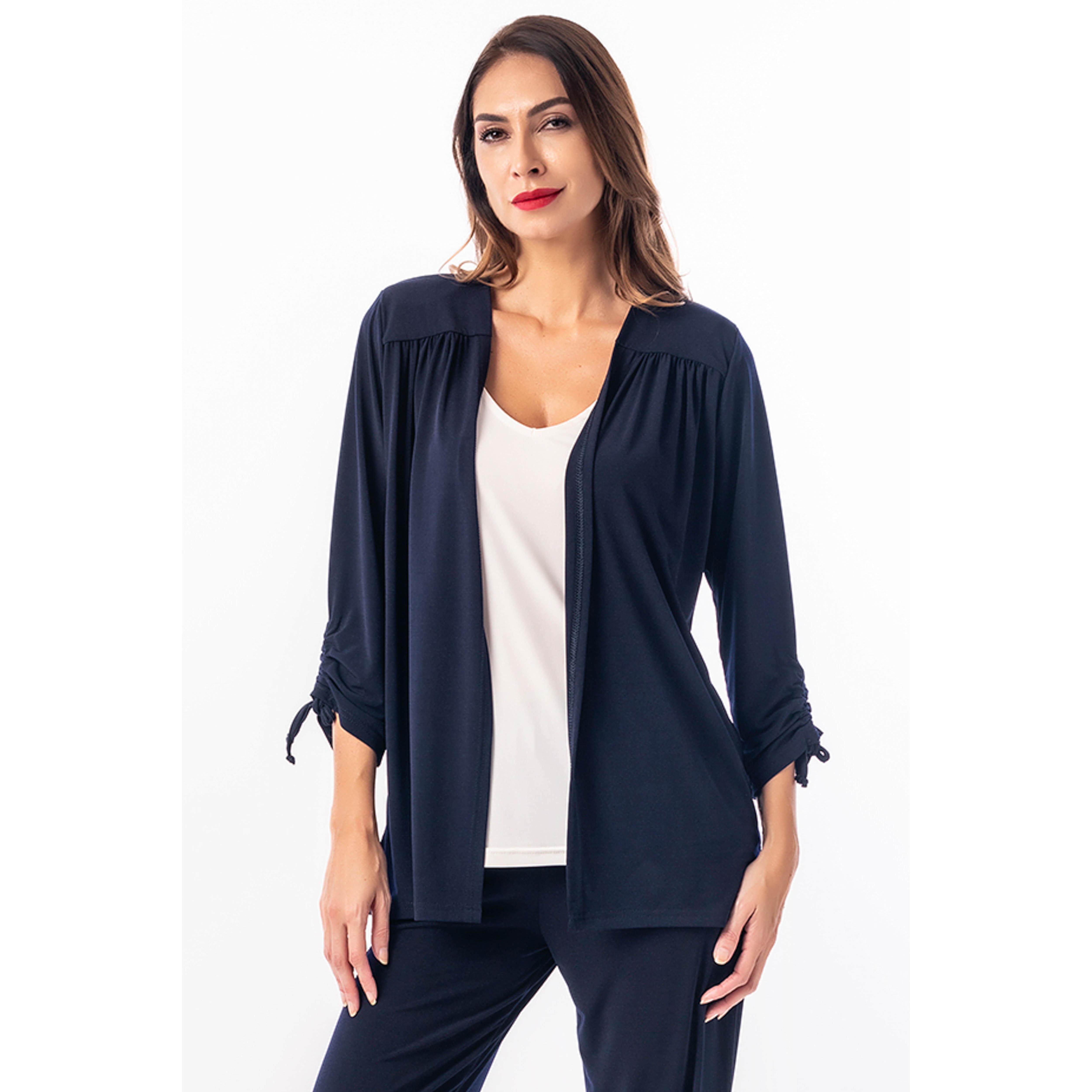 Chaqueta Mujer Abierta Lisa con Caída Fluida - Genuine