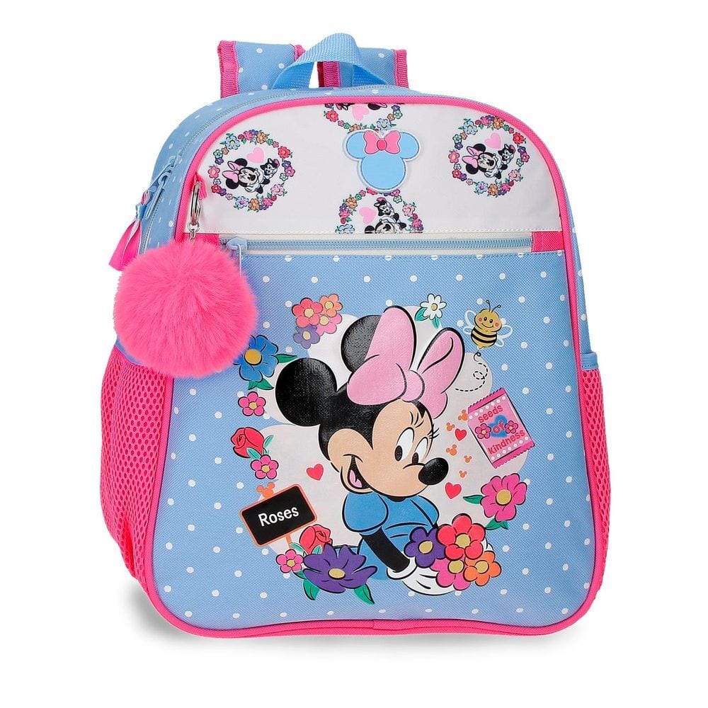 Mochilas Minnie Disney, Licencia Oficial, Poliéster o PU Resistente, Adaptables a Carro, Compartimento Principal con Cremallera, Bolsillos Laterales, Tirantes Ajustables, para Colegio y Viaje