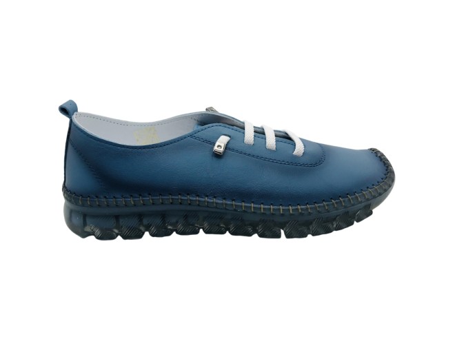 Zapato Deportivo Mujer Azul 48+ Hours 611601/25: Piel Premium, Suela Translúcida Ultra-flexible, Cordones Elásticos Personalizables, Plantilla Acolchada y Diseño Moderno para un Confort y Estilo Imbat