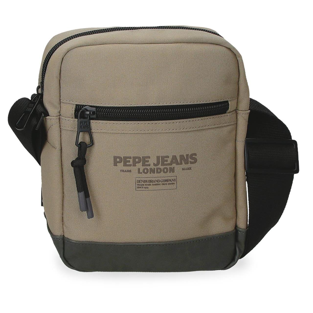 Pepe Jeans - Bandolera Waltford para hombre de poliéster resistente al agua, con compartimentos multifunción y ajuste personalizable, color beige
