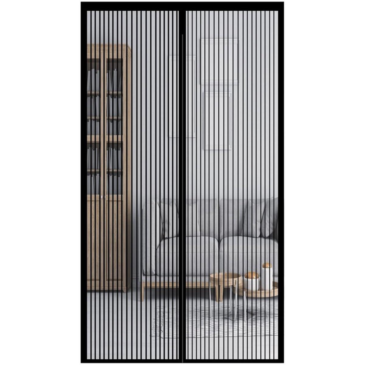 Mosquitera magnética para puerta - 90x210 cm, cierre automático - Malla antiinsectos de alta densidad - No requiere taladrar - Marrón