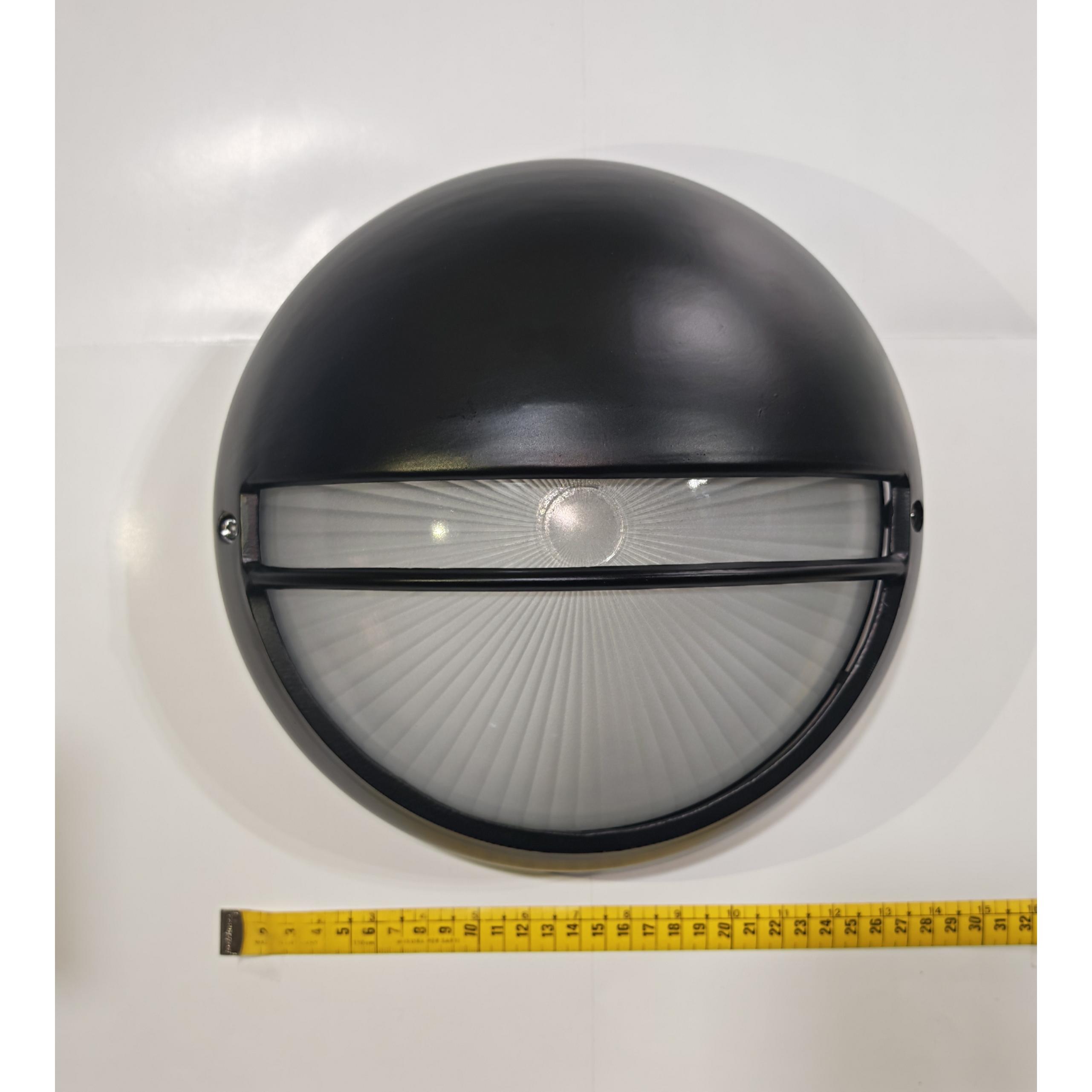 Aplique Exterior Simon BD9 IP54 Negro E27 con Rejilla y Visera – Lámpara Pared Jardín Terraza Fachada
