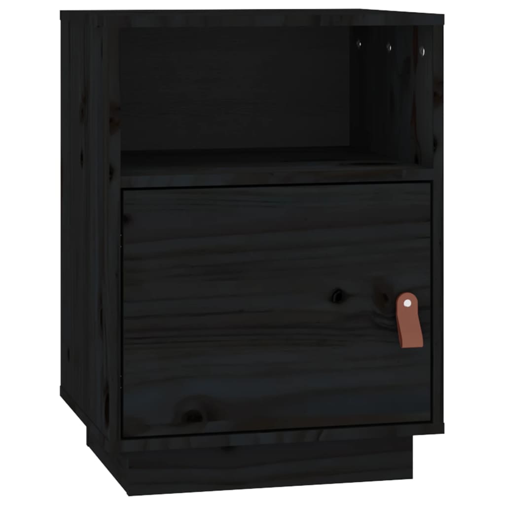 Vidaxl Mesita de Noche Madera Maciza de Pino 40x34x55 Cm - Blanco