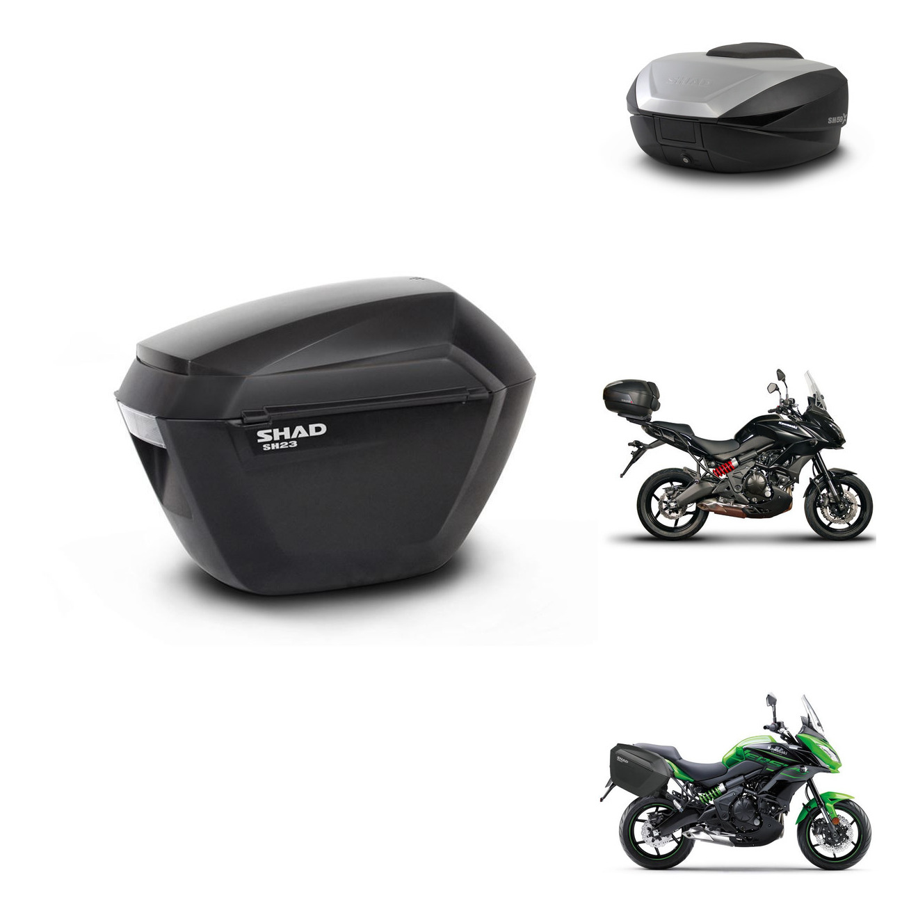 Baul Trasero + Maletas Laterales + Herraje Montaje + Herraje 3P Sh23 Sh59x Alu KIT-262007