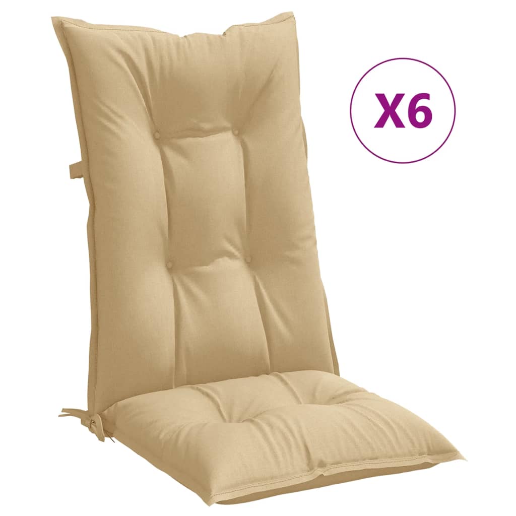 Vidaxl Cojines para Silla Respaldo Alto 6 Uds Color Antracita Melange