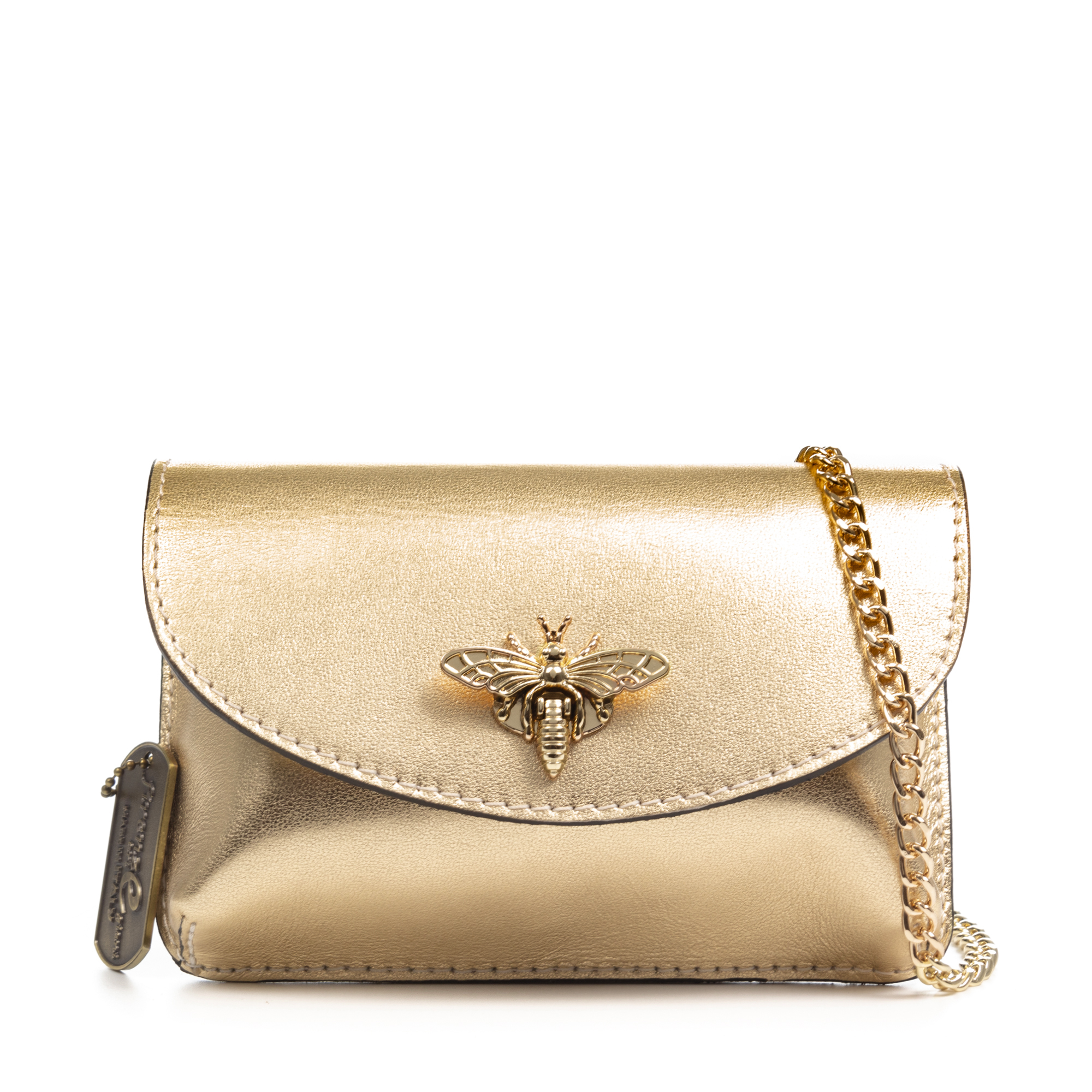 FIRENZE ARTEGIANI Aquilonia bolso de mano mujer. Piel auténtica acabado Gamuza lacada. 17,5x6x11,5cm