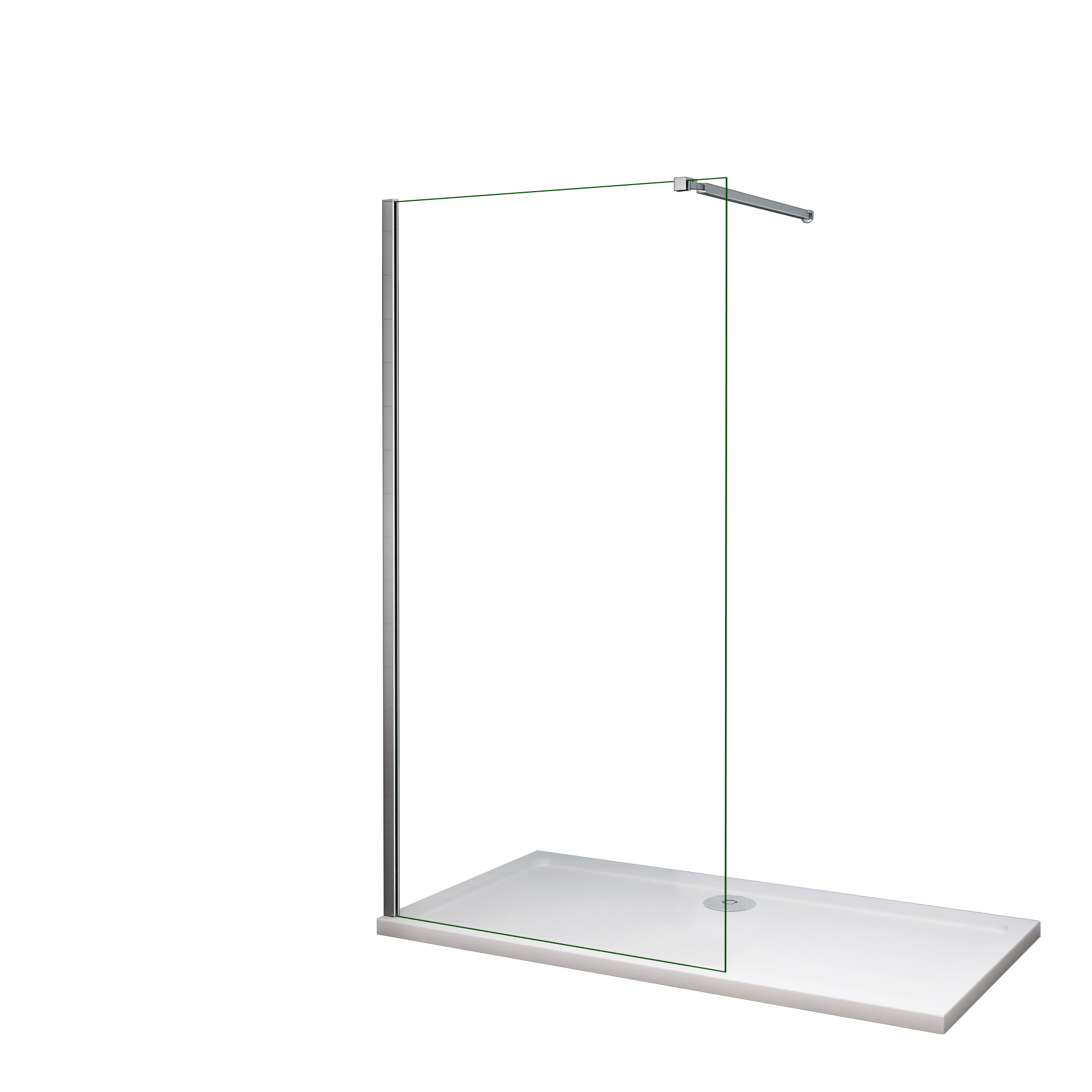 AICA SANITARIOS - Mampara de ducha fija con Película de Seguridad a Prueba de Explosiones - Barra 73-120cm - Alto 200cm