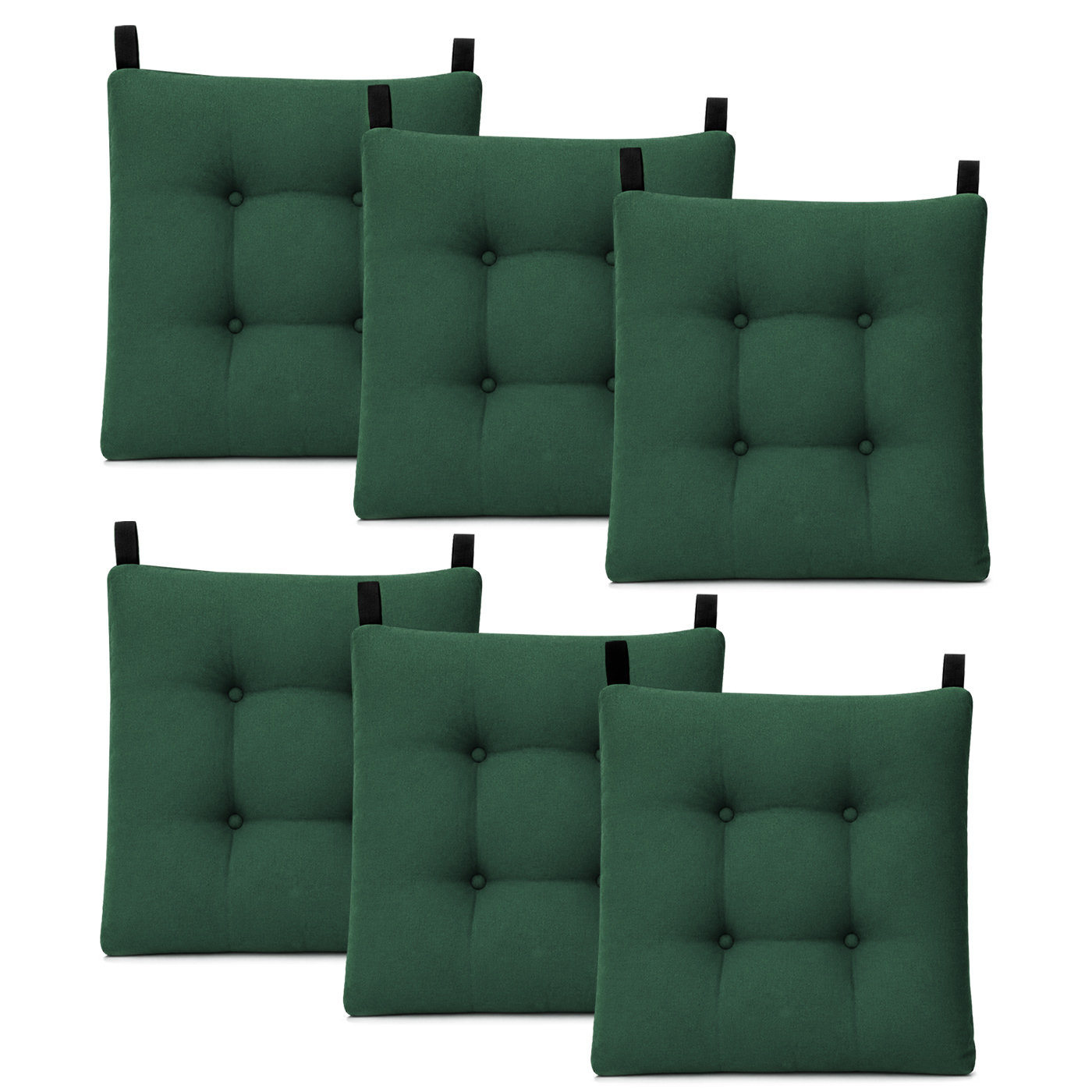 Pack de 2/4/6 Cojines para Silla de 40x40x8cm Acolchados, Relleno de Espuma de Poliuretano con Cintas de Sujeción Antideslizantes para Interior y Exterior, Fabricado en España. Variedad de Colores y Packs