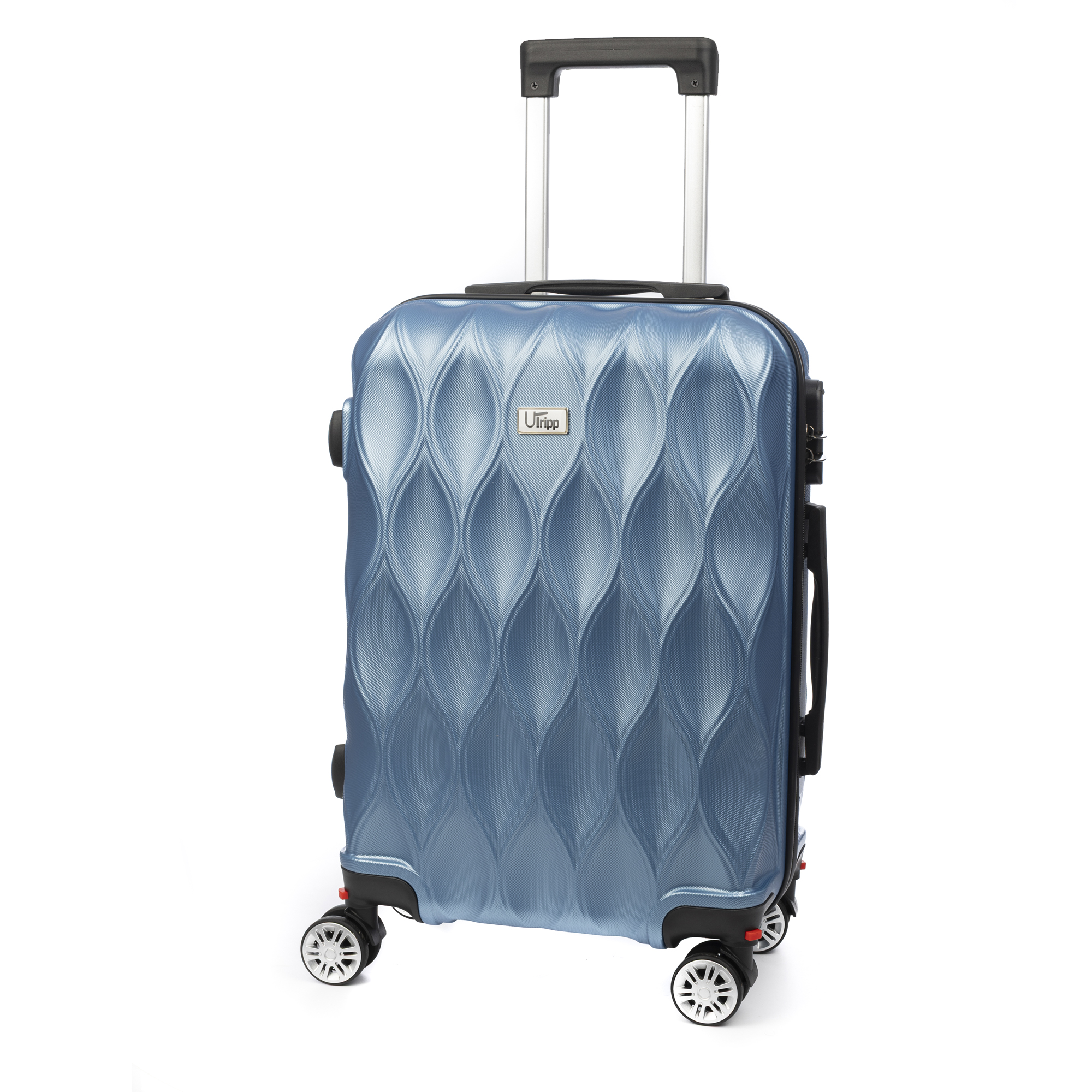 DAM Maleta de cabina Trolley en material ligero de ABS de alta resistencia. Cerradura numérica y 4 ruedas dobles extraíbles y giratorias 360°. 37x24x56Cm
