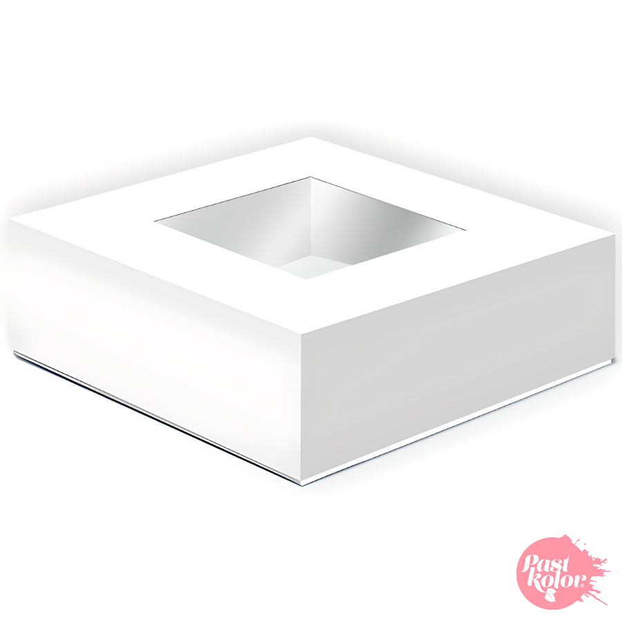 Caja para Tarta Glotomania - Blanca con Ventana - 33 X 9,5 Cm - Resistente y Apta para Alimentos